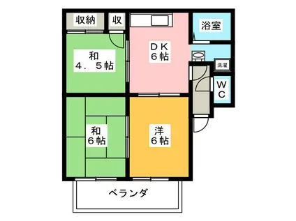 プリシエール(3DK/1階)の間取り写真