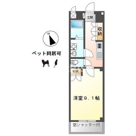 フォレスト宮西(1K/1階)の間取り写真