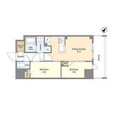 AUGUSTA RESIDENCE 新小岩(2DK/10階)の間取り写真