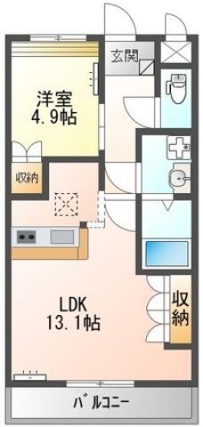 グランチェスタ(1LDK/1階)の間取り写真