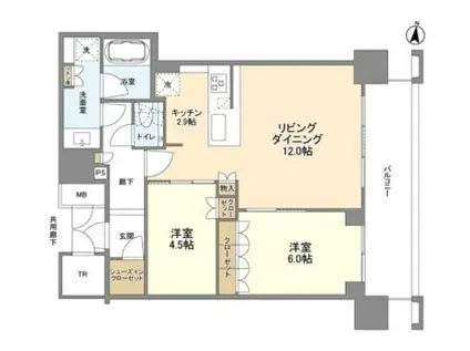 ブランズタワー梅田ノース(2LDK/20階)の間取り写真
