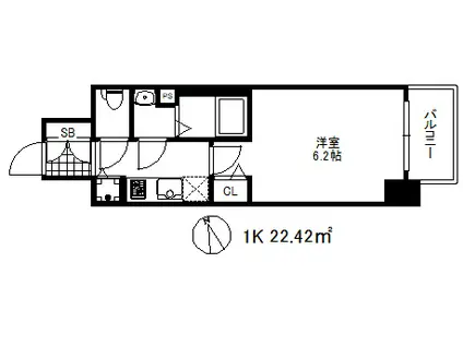 プレサンスジェネ新神戸ステーションフロント(1K/8階)の間取り写真