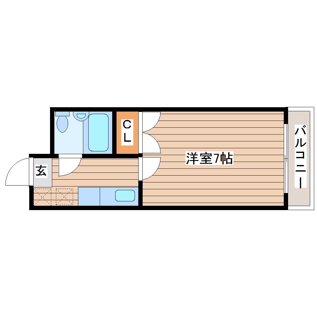 キャピタル志波町(1K/3階)の間取り写真