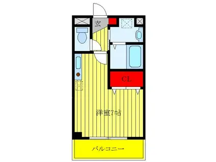 埼玉高速鉄道 鳩ケ谷駅 徒歩3分 3階建 築23年(ワンルーム/3階)の間取り写真