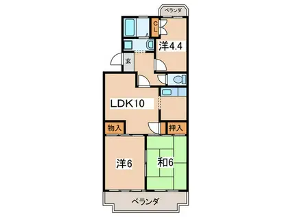 リバーサイドハイツ(3LDK/3階)の間取り写真