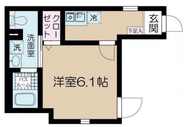フェリーチェ練馬B(1K/3階)の間取り写真