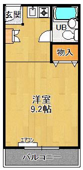 アリュール(ワンルーム/2階)の間取り写真