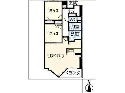 LINEAR STYLE (2LDK/5階)の間取り写真
