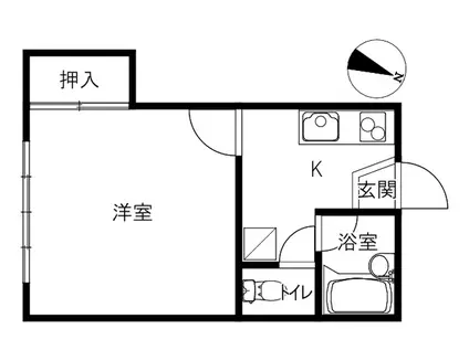 ベルクハウス(1K/1階)の間取り写真
