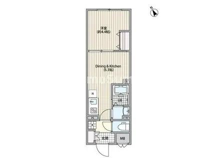 エルファーロ三軒茶屋VI(1DK/1階)の間取り写真