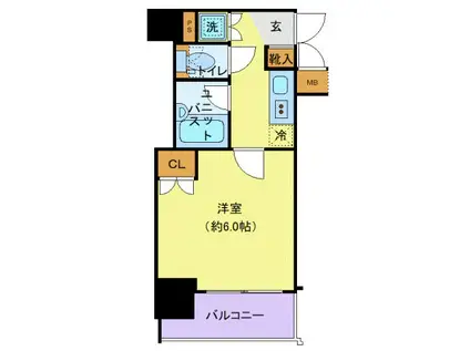 菱和パレス大崎駅前(1K/3階)の間取り写真