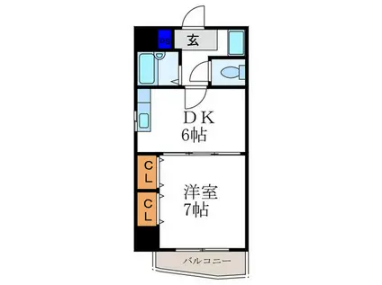 パトリード有栖II(1DK/2階)の間取り写真