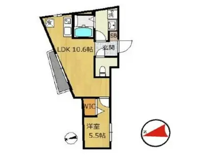 中野レーベル(1LDK/5階)の間取り写真