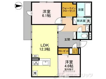 シエル・クレール(2LDK/1階)の間取り写真