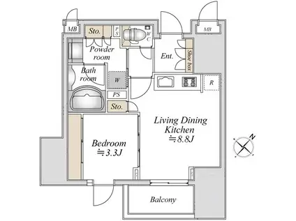 LA DOUCEUR巣鴨(1LDK/3階)の間取り写真