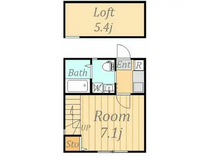 ラルーチェ(1K/2階)の間取り写真