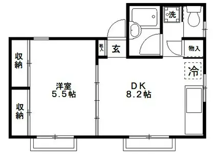 イマージュ(1DK/1階)の間取り写真