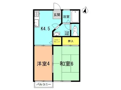 ビレッジNOW(2K/2階)の間取り写真