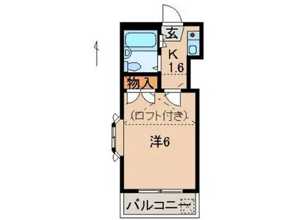 西庄第2マンション(1K/2階)の間取り写真