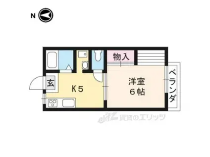 ラフィネ北白川A(1K/1階)の間取り写真