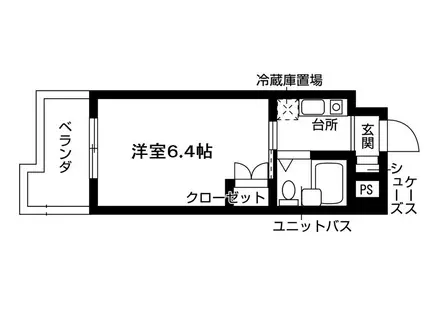 パティオ101(1K/3階)の間取り写真