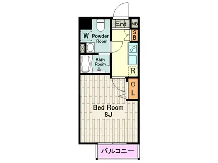 SYNEX TACHIKAWA(1K/4階)の間取り写真