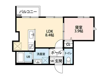COCO川越(1LDK/2階)の間取り写真