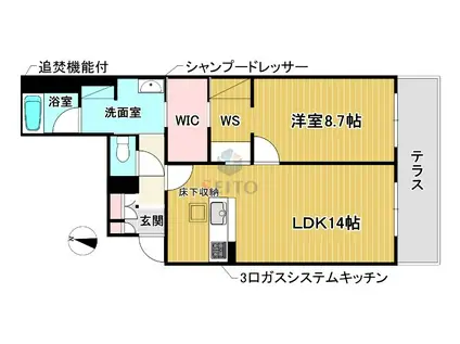 シャーメゾン サンティエルジュ(1LDK/1階)の間取り写真