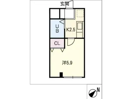 コーポ・ユー(1K/2階)の間取り写真
