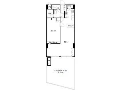 ライオンズマンション平河町(1LDK/1階)の間取り写真