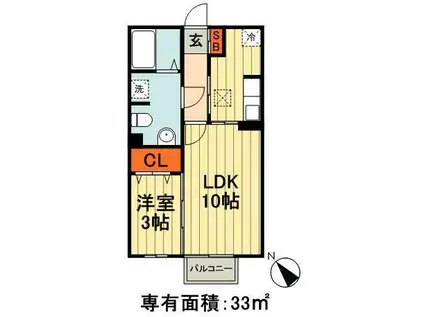 ヴェルドミールⅢ(1LDK/1階)の間取り写真