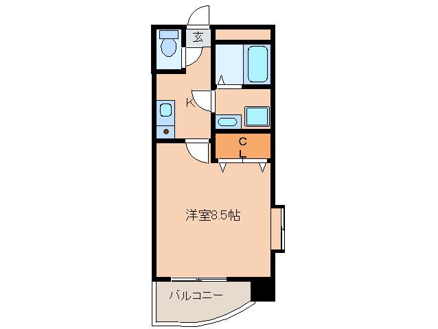 ブルーアジュール(1K/4階)の間取り写真