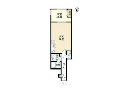 ウェルスクエア目黒祐天寺(1LDK/1階)の間取り写真