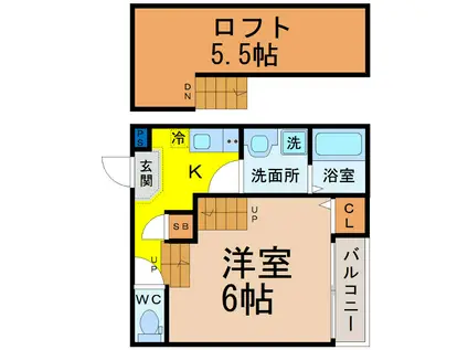 レンガースI(1K/1階)の間取り写真