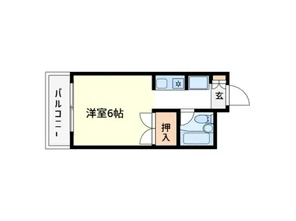 藤テラス(ワンルーム/4階)の間取り写真