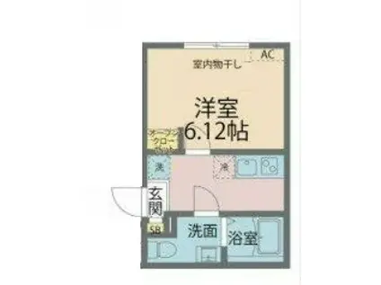 カインドネス武蔵浦和II(1K/2階)の間取り写真