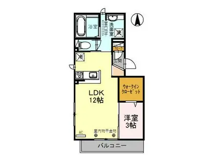 ブリエ・ラトゥール(1LDK/2階)の間取り写真