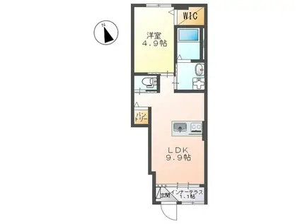 コンビデンス II(1LDK/1階)の間取り写真