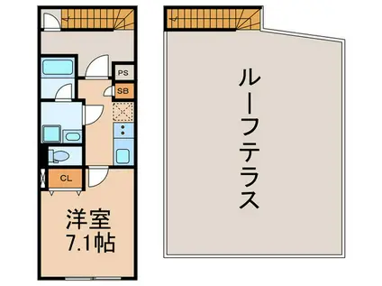 GREEN TERRACE 池ノ上(1K/3階)の間取り写真