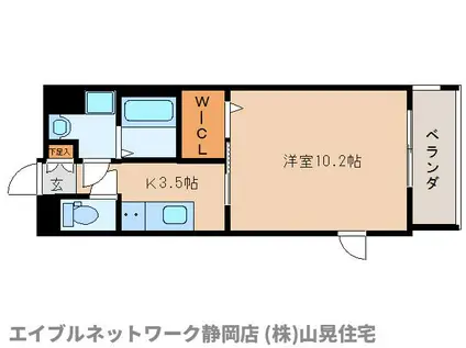 フェリチタ城北(1K/2階)の間取り写真