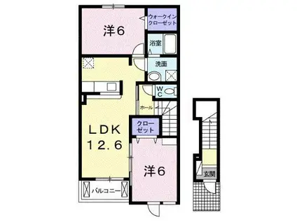 ソレイユS(2LDK/2階)の間取り写真