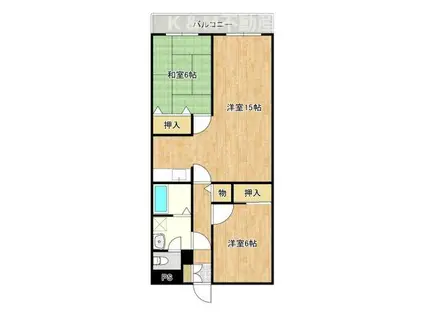 カームヤタ藤第一(2LDK/1階)の間取り写真