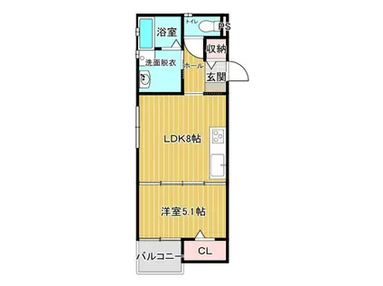 T-REGNO 鳥栖(1LDK/3階)の間取り写真