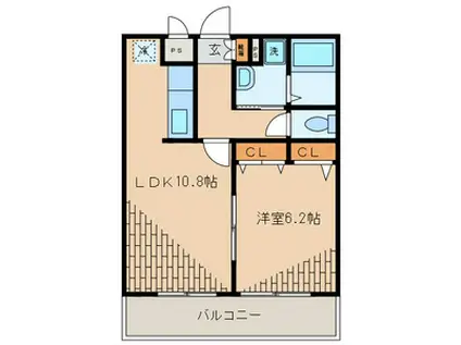 MARYUS(1LDK/2階)の間取り写真
