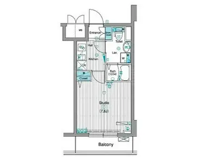 グランド・ガーラ銀座(1K/5階)の間取り写真