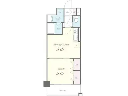 グーフォクオーレ(1DK/1階)の間取り写真