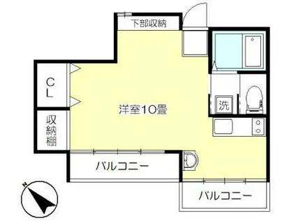 南長崎第2マンション(ワンルーム/3階)の間取り写真