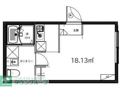 MONOLITH OGI-OHASHI(ワンルーム/1階)の間取り写真