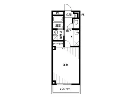 アンプルールフェールCREDO KAWAGUCHI(1K/3階)の間取り写真