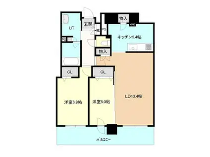 プレミスト札幌ターミナルタワー(2LDK/17階)の間取り写真